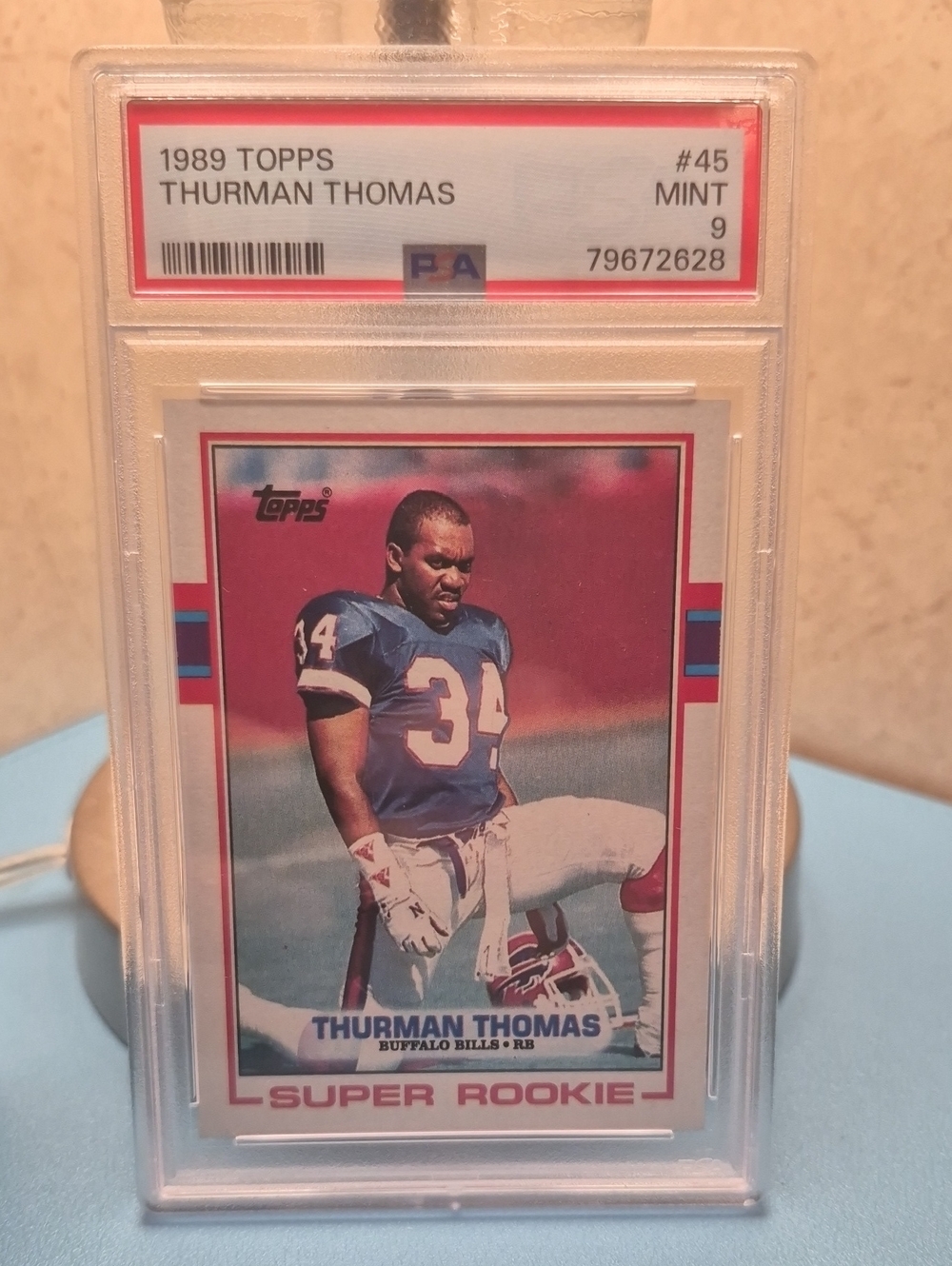 Topps Blue and Red Thurman Thomas Football Card
